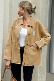 Cicy Bell Womens Khaki Oversized Denim Jackets