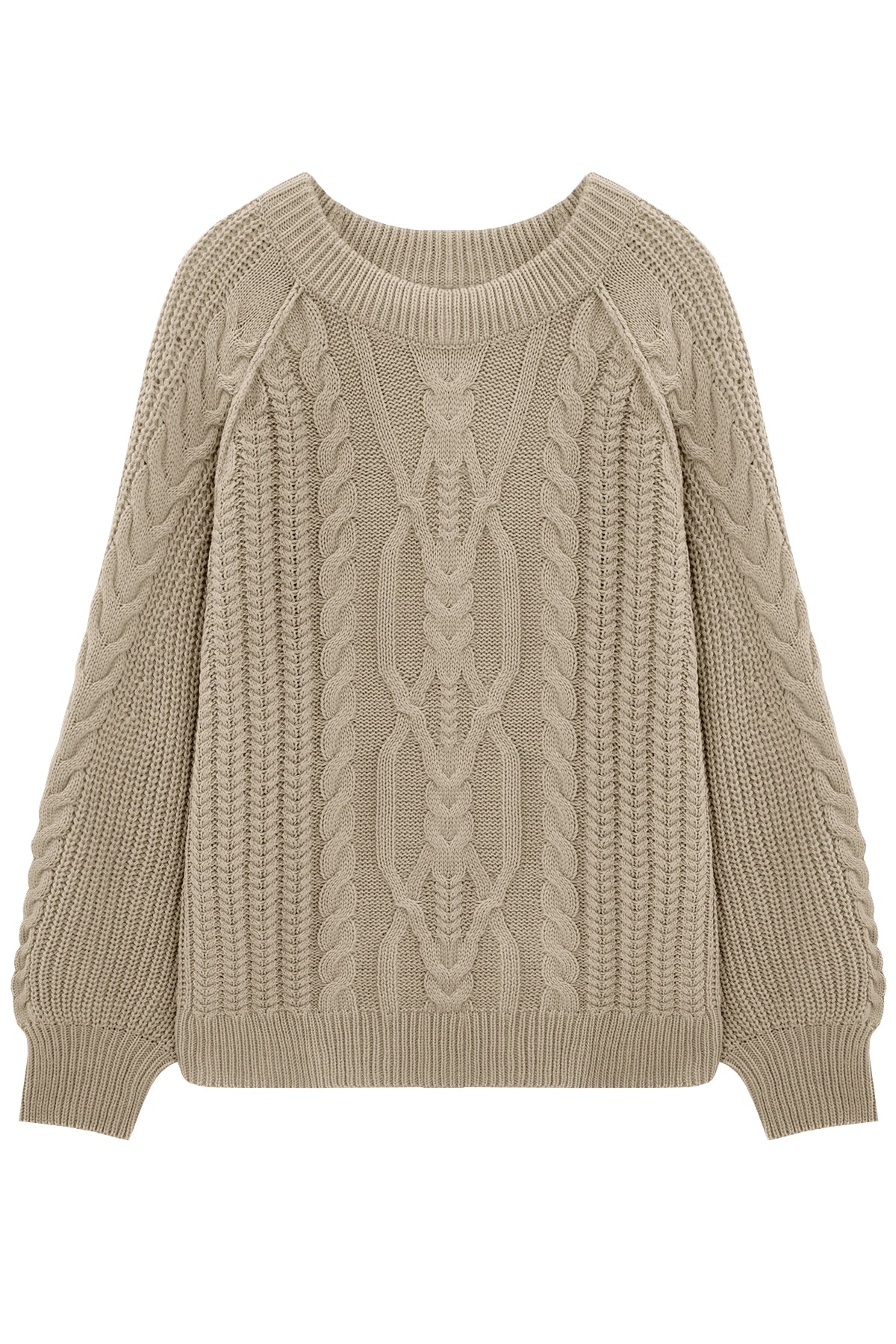 Cicy Bell Womens Khaki Cable Sweaters