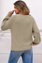 Cicy Bell Womens Khaki Cable Sweaters
