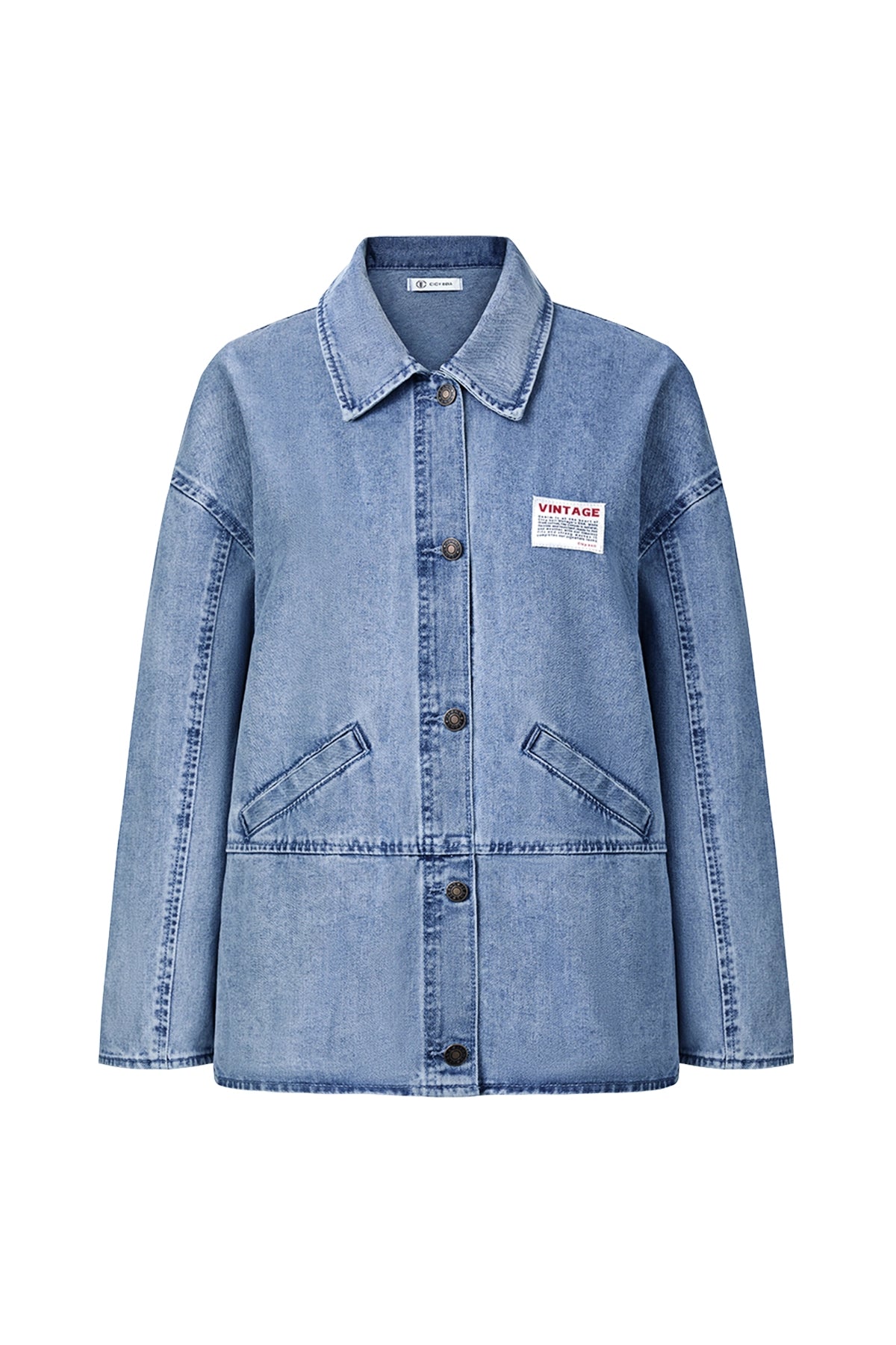 Cicy Bell Womens Light Blue Oversized Denim Jackets