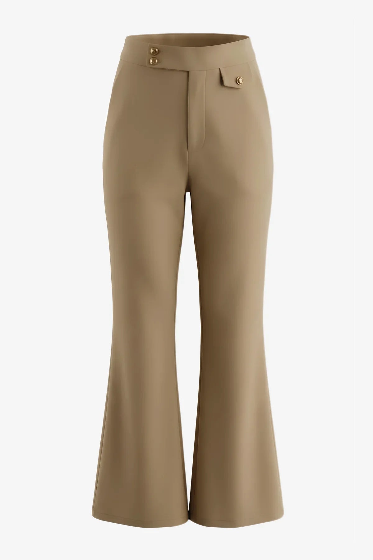 Womens Mocha Brown Flared Dress Pants