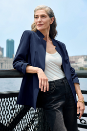 Cicy Bell Womens Navy Business Casual Blazer