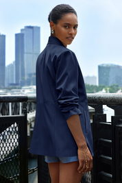 Cicy Bell Womens Navy Business Casual Blazer