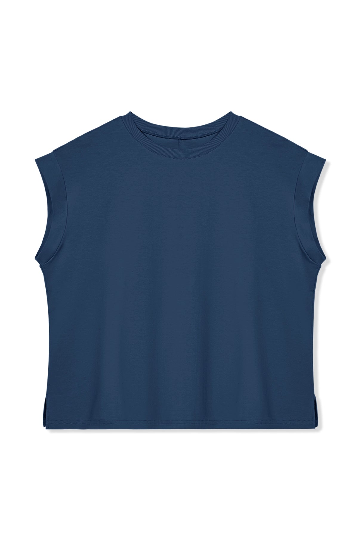 Cicy Bell Womens Navy Cap Sleeve Shirts