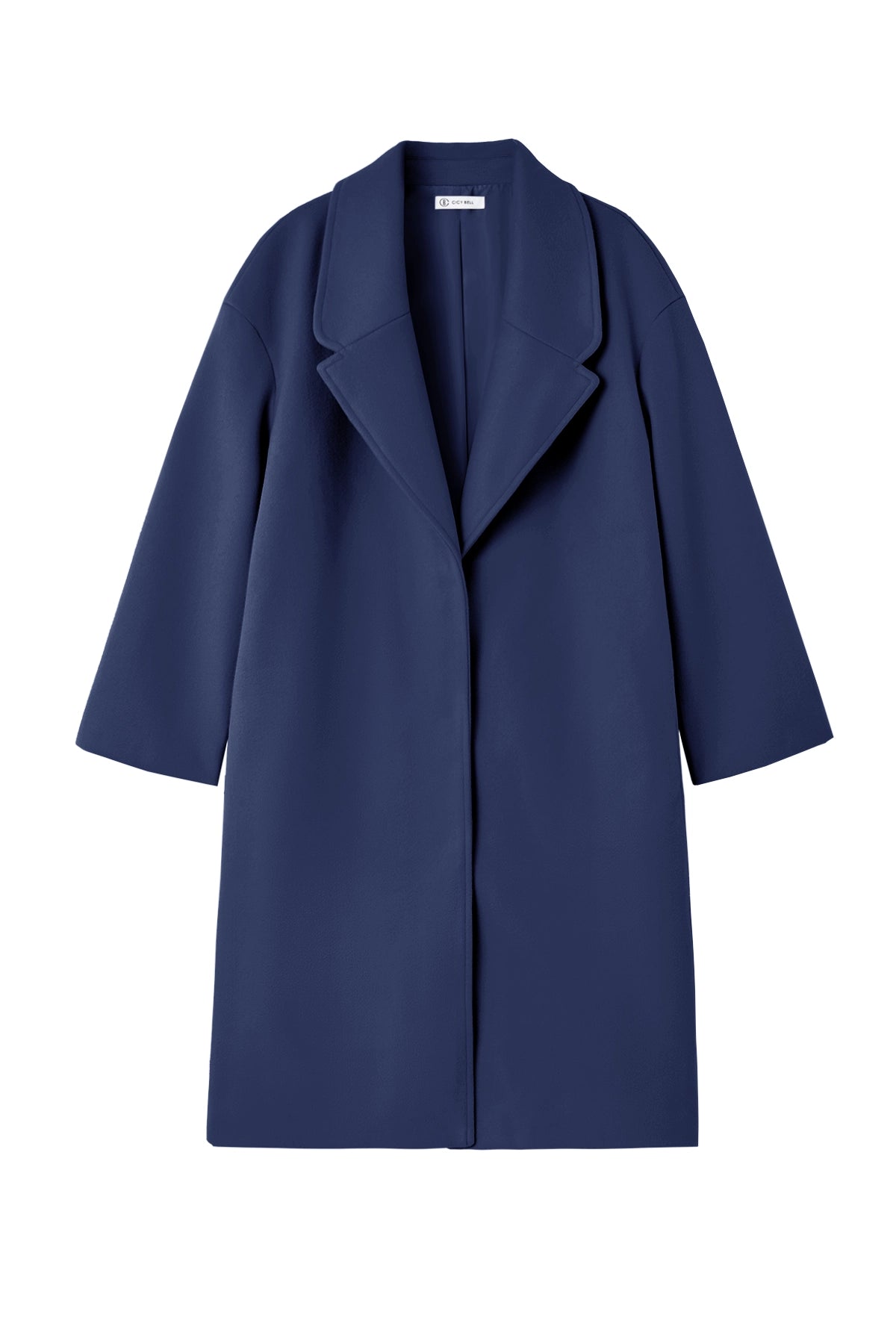 Cicy Bell Womens Navy Wool Blend Trench Coat