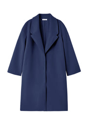 Cicy Bell Womens Navy Wool Blend Trench Coat