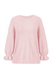 Cicy Bell Womens Pink Ruffle Sweaters