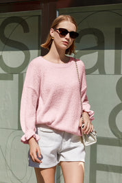 Cicy Bell Womens Pink Ruffle Sweaters