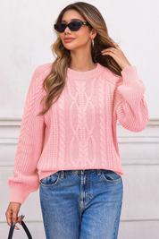 Cicy Bell Womens Pink Cable Sweaters