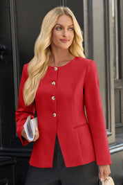 Cicy Bell Womens Red Business Blazers