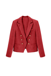 Cicy Bell Womens Red Tweed Blazer