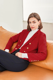 Cicy Bell Womens Red Tweed Blazer