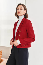 Cicy Bell Womens Red Tweed Blazer