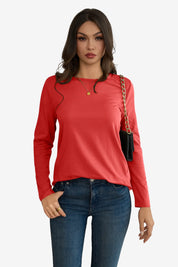 Cicy Bell Womens Red Long Sleeve Shirts