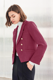 Cicy Bell Womens Rose Red Tweed Blazer