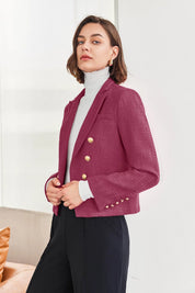 Cicy Bell Womens Rose Red Tweed Blazer