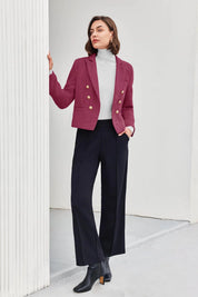 Cicy Bell Womens Rose Red Tweed Blazer