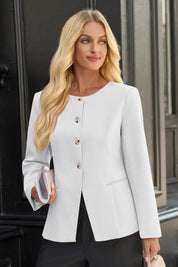 Cicy Bell Womens White Business Blazers