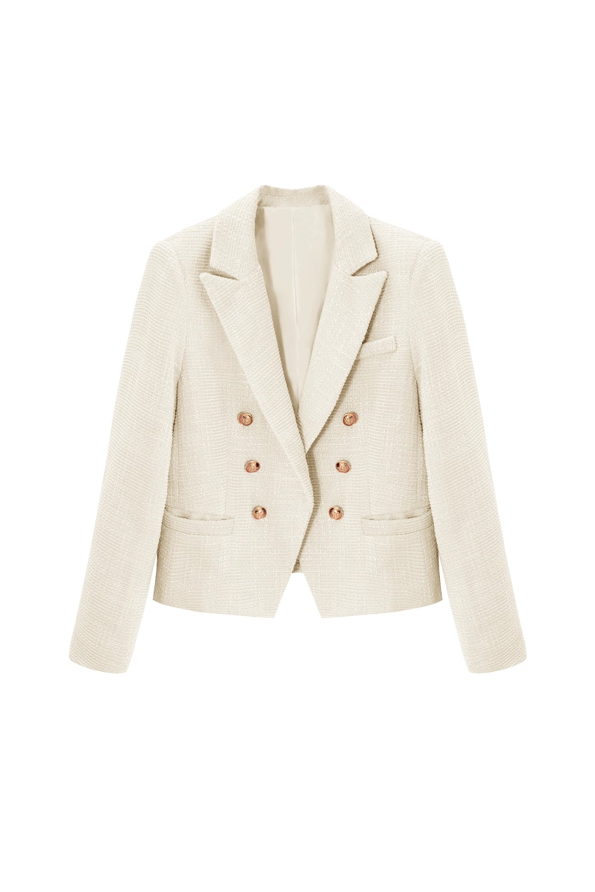 Cicy Bell Womens White Tweed Blazer