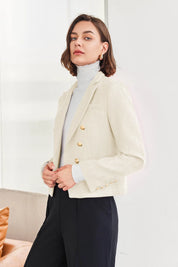 Cicy Bell Womens White Tweed Blazer