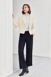 Cicy Bell Womens White Tweed Blazer