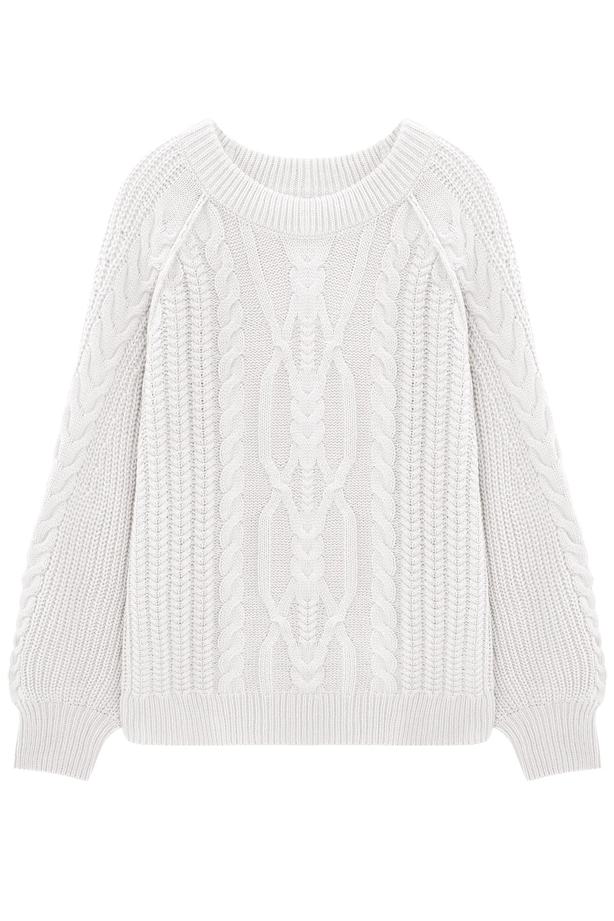 Cicy Bell Womens White Cable Sweaters