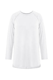Cicy Bell Womens White Long Sleeve Tunic Tops