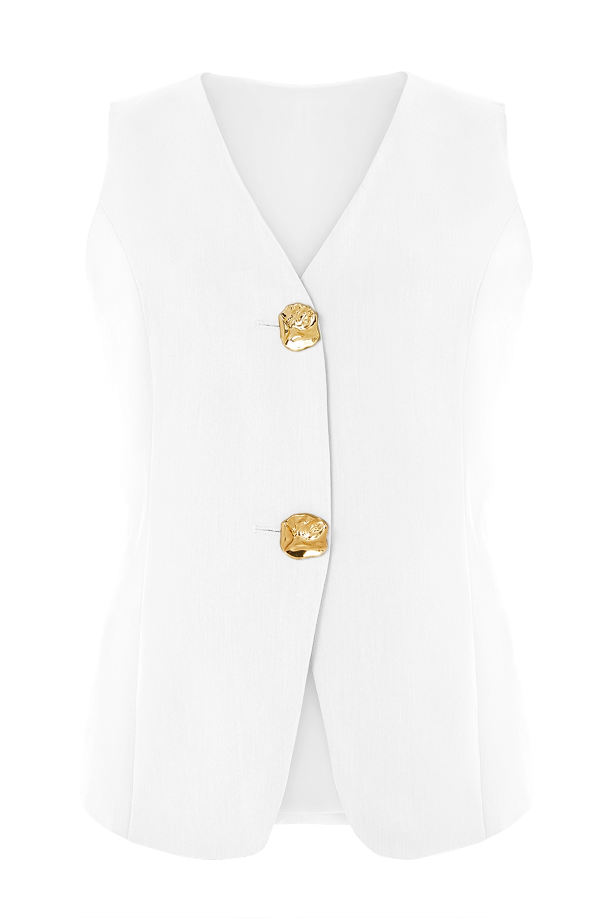 Cicy Bell Womens White V Neck Vest Tops