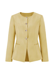 Cicy Bell Womens Yellow Business Blazers