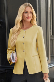 Cicy Bell Womens Yellow Business Blazers