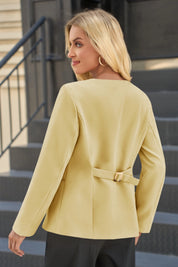 Cicy Bell Womens Yellow Business Blazers