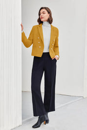 Cicy Bell Womens Yellow Tweed Blazer