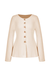 Cicy Bell Womens Apricot Button Up Cardigan Sweaters