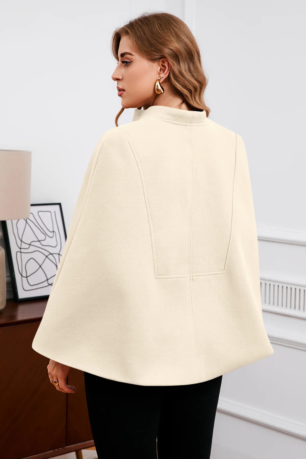 Cicy Bell Womens Apricot Cape Pea Coat