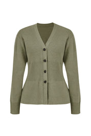 Cicy Bell Womens Army Green Cardigan Sweaters