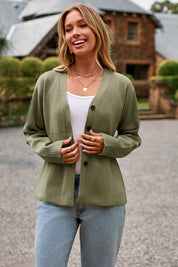 Cicy Bell Womens Army Green Cardigan Sweaters