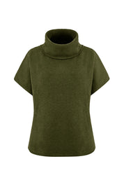 Cicy Bell Womens Army Green Oversized Turtleneck Poncho Sweaters