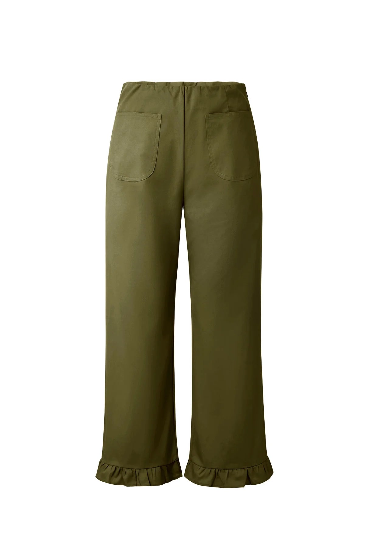 Cicy Bell Womens Army Green Wide Leg Pants