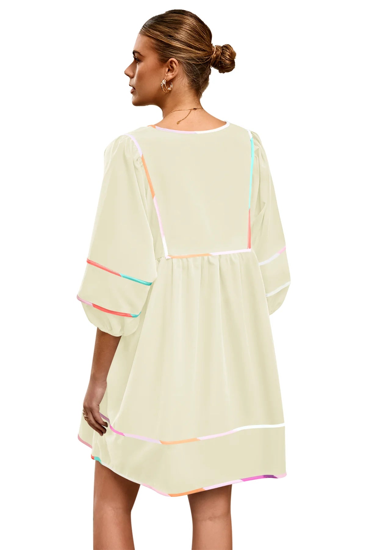 Cicy Bell Womens Beige Babydoll Mini Dresses