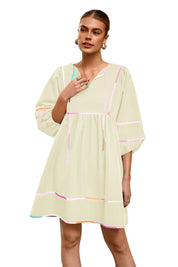 Cicy Bell Womens Beige Babydoll Mini Dresses