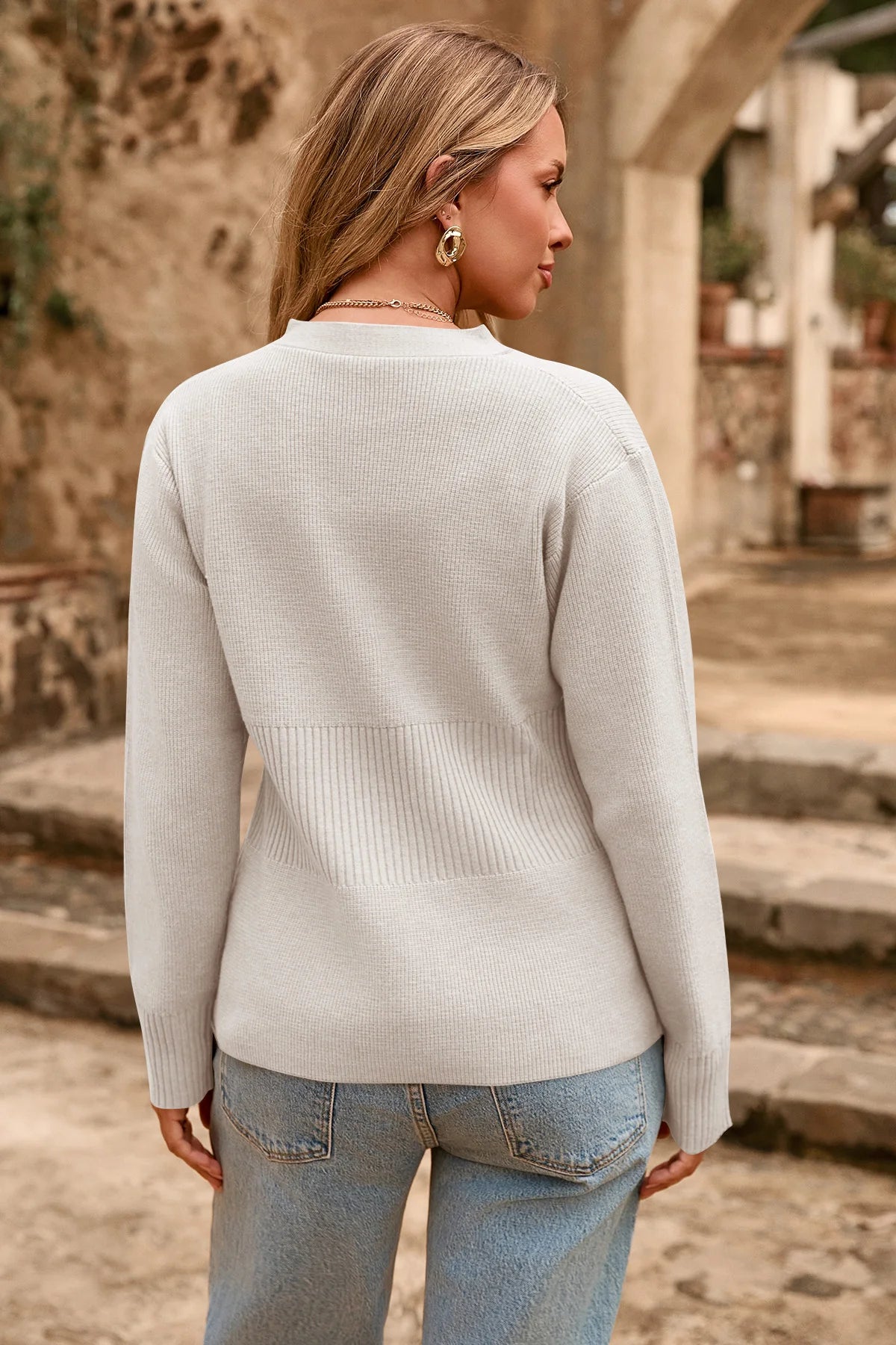 Cicy Bell Womens Beige Cardigan Sweaters