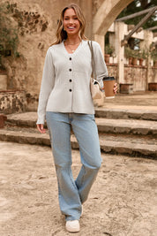 Cicy Bell Womens Beige Cardigan Sweaters