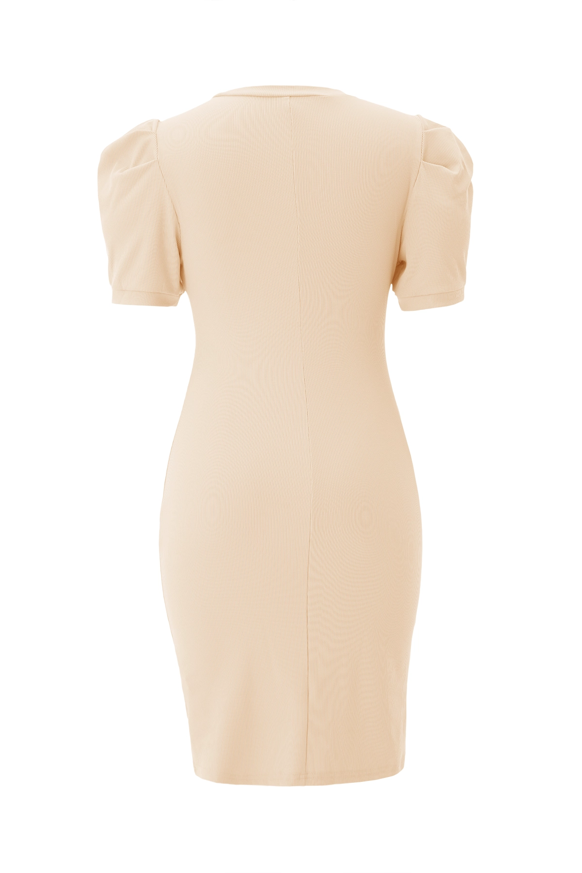 Cicy Bell Womens Beige Puff Sleeve Bodycon Work Dresses