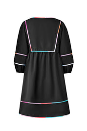 Cicy Bell Womens Black Babydoll Mini Dresses