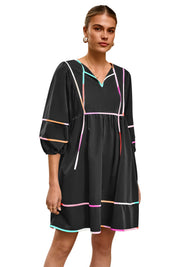 Cicy Bell Womens Black Babydoll Mini Dresses