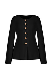 Cicy Bell Womens Black Button Up Cardigan Sweaters