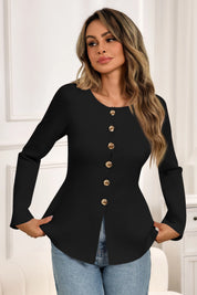 Cicy Bell Womens Black Button Up Cardigan Sweaters