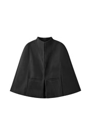 Cicy Bell Womens Black Cape Pea Coat
