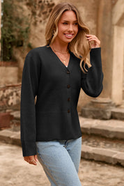Cicy Bell Womens Black Cardigan Sweaters