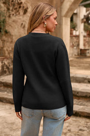 Cicy Bell Womens Black Cardigan Sweaters